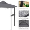 2.5M 8ft New Double-Tier BBQ Gazebo Grill Canopy Barbecue Grey - Image 5