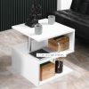 Side Table 2 Tier Storage Shef Organizer Bookcase End Desk Stand Display White - Image 5