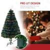 4ft Prelit Artificial Christmas Tree with Multi-Coloured Fiber LED Light Green - Image 5