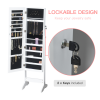 MDF Freestanding Glass Mirror Jewellery Cabinet White - Image 5