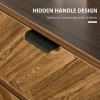 Side Cabinetwith 2 Storage Drawer Unit Herringbone Pattern, Walnut Brown - Image 5