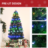 5FT Pre-Lit Artificial Christmas Tree Lights Star Topper Metal Base - Image 5