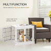 Wooden Dog Crate End Table Pet Puppy Cage w/Metal Wire for Small Dog White - Image 5