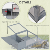 Tortoise House with Mesh Roof, Small Pet Reptile Wooden House, Grey - Image 5