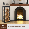 Metal Rust-Resistant Firewood Log Rack Black - Image 5