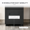 Mobile Lockable File Cabinet w/ Adjustable Hanging File Folder Black Vinsetto - Image 5