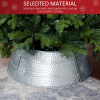 HOMCOM 66cm Christmas Tree Collar with Hollow Snowflake Patterns Silver - Image 5