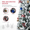 HOMCOM 7' Artificial Christmas Tree with Flocked Tips, LED Lights, Decoration - Image 5