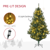 HOMCOM 6ft Artificial Christmas Tree with LED Lights, Decoration, Auto Open - Image 5
