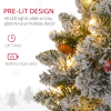 HOMCOM 60cm Flocked Christmas Wreath with Lights Pine Cones Red Berries Green - Image 5