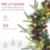 HOMCOM 60cm Christmas Wreath with LED Lights Pine Cones Red Berries Green - Image 5
