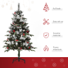 4FT Artificial SnowDipped Christmas Tree Foldable Berries White Pinecones Green - Image 5
