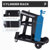 Welding Cart Welder Trolley Garage for Gas Bottle Wheels, Black - Image 5