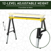 Set of 2 Folding Saw Horses Steel Frame Anti-Slip Platform Handle DIY Durhand - Image 5