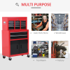 Portable Toolbox Tool Box Top Chest Cabinet Garage Storage Roll Cab Red HOMCOM - Image 5