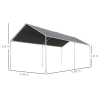 3m x 6m Heavy Duty Galvanized Steel Frame Canopy Vehicle Shelter - Image 5
