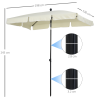 Aluminium Sun Umbrella Parasol Patio Garden Tilt 2M x 1.25M - Image 5