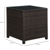 Tempered Glass Top Outdoor Garden Rattan Side Table - Image 5