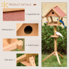 Wooden Bird Feeder Stand for Garden Pre-cut Weather Resistant 49 x 45 x 139cm - Image 5