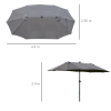 Garden Parasol 4.4m Double-Sided Sun Umbrella Patio Sun Shade LED Solar Light - Image 5