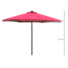 2.7m Garden Parasol Sun Umbrella Patio Summer Shelter w/ LED Solar Light - Image 5