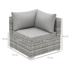 PE Rattan Wicker Corner Sofa Garden Furniture Single Sofa Chair w/ Cushions - Image 5