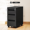 Vinsetto Lockable Mobile Filing Cabinet w/ 3 Drawers 30 x 43.5 x 60 cm - Image 5