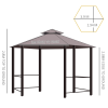 Hexagon Gazebo Patio Party Tent Outdoor Garden Shelter 2 Tier Roof & Side Panel - Image 5