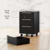 HOMCOM Modern 3-Drawer Locking File Cabinet Mobile Filing Cabinet - Image 6
