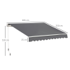 4x2.5m Retractable Manual Awning Window Door SunShade Canopy & Crank Handle - Image 5