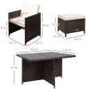 9PC Rattan Garden Furniture Set 8 Wicker Dining Chairs Footrest Table - Image 5