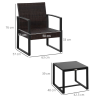 3 Pieces Rattan Dining Set Patio Bistro Table Chair Conversation Set - Image 5
