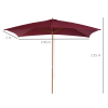 3x2m Wooden Patio Parasol Umbrella - Image 5