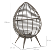 Outdoor Indoor Rattan Egg Chair Wicker Weave Teardrop Chair with Cushion - Image 5