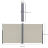 Retractable Double Side Awning Folding Privacy Wall Corner Divider Wind Screen - Image 5