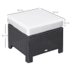 Rattan Footstool Wicker Ottoman with Padded Seat Cushion Furniture 50x50x35 cm - Image 5