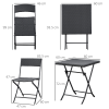 Rattan Garden Bistro Set Coffee 2 Wicker Weave Folding Chairs & 1 Square Table - Image 5