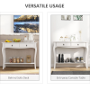 Console Table Storage Display Desk W/ 2 Drawers-Ivory White - Image 5
