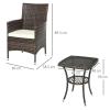 3 Pcs Rattan Bistro Set: 1 x Table, 2 x Chairs - Image 5