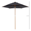 Outsunny Stylish Wooden Parasol - Easy Shade for Outdoor Relaxation - Image 5