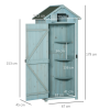 Garden Shed Vertical Utility 3 Shelves Wood Tool Storage Unit Cabinet - Image 5