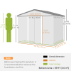 Outdoor Garden Roofed Metal Storage Shed Tool Box Ventilation & Sliding Doors - Image 5
