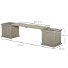 Wooden Garden Planter & Bench Combination Garden Raised Bed Patio Park Grey - Image 5