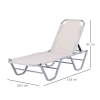 Sun Lounger Relaxer Recliner 5-Position Adjustable Backrest Lightweight Frame - Image 5