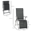 2 Sun Lounger Folding Reclining Lounge Chairs 10 Back & Leg Positions - Image 5