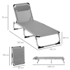 Foldable Reclining Sun Lounger Lounge Chair Camping Bed Cot with Pillow - Image 5