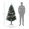 HOMCOM 5ft Artificial Christmas Tree with LED Lights and Blue Decorations - Image 5