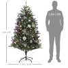 HOMCOM 5ft Artificial Prelit Christmas Tree w/ LED Lights, Purple Ornaments - Image 5