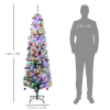HOMCOM 6' Artificial Christmas Tree with Flocked Tips, LED Lights, Decoration - Image 5