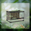 PawHut 10L Glass Terrarium, Reptile Vivarium with Stone Background - Image 5